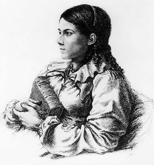 Bettina von Arnim um 1809, in einer Radierung von Ludwig Emil Grimm