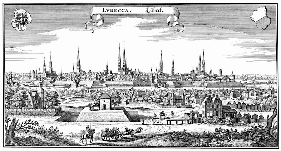 Lübeck in der Darstellung von Johannes Merian, 1641