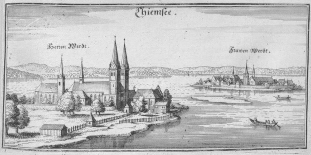 Chorherren- und -damenstift im Stich von Matthaeus Merian um 1644
