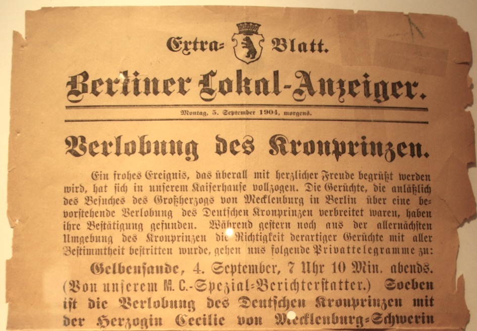 Titelseite der Berliner-Zeitung vom 5. September 1904