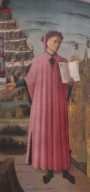 Dante in der Kleidung des „prioro“ - Darstellung aus dem Florenzer Dom